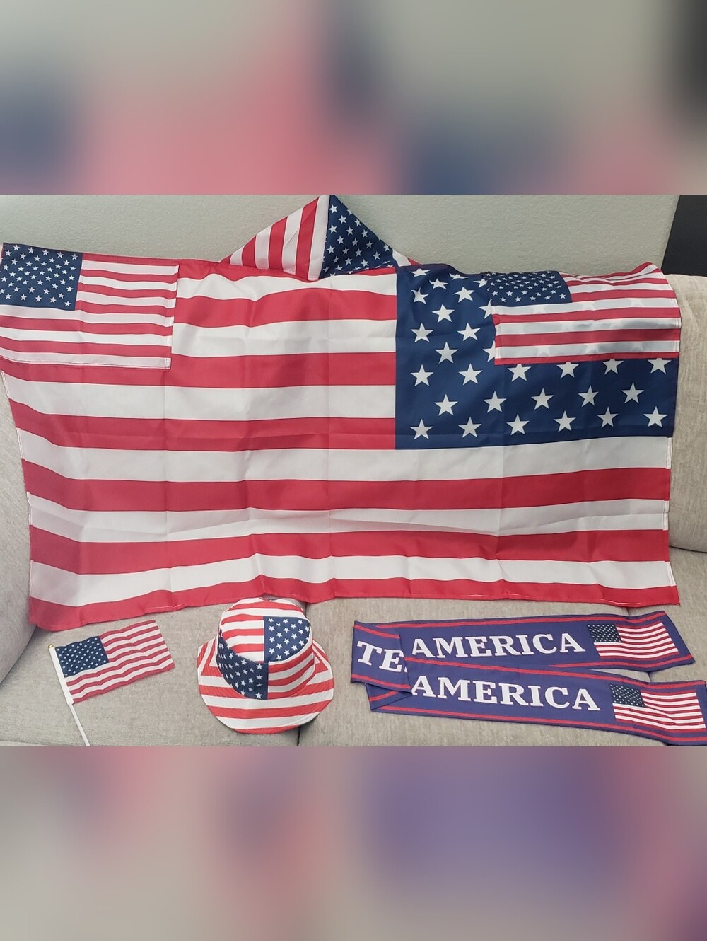 USA 2026 World Cup soccer souvenir fan kit big flag scarf hat - Picture 9 of 10
